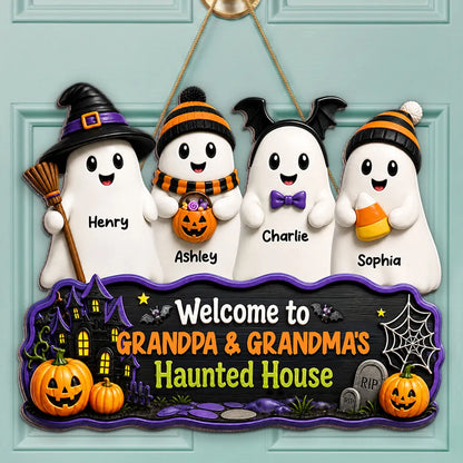 Personalized Standing Boo Kids Halloween Wooden Sign
