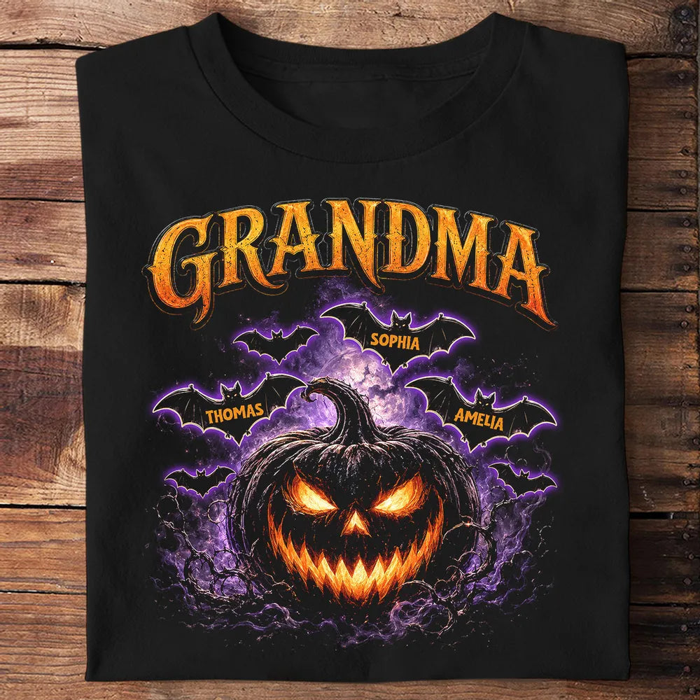 Personalized Grandma Jack O Lantern Halloween Shirt