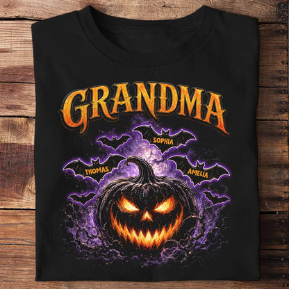 Personalized Grandma Jack O Lantern Halloween Shirt