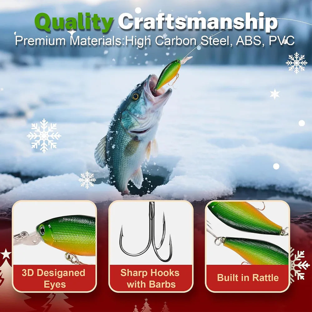 Personalized Leaping Fish Winter Lake Angler Advent Calendar