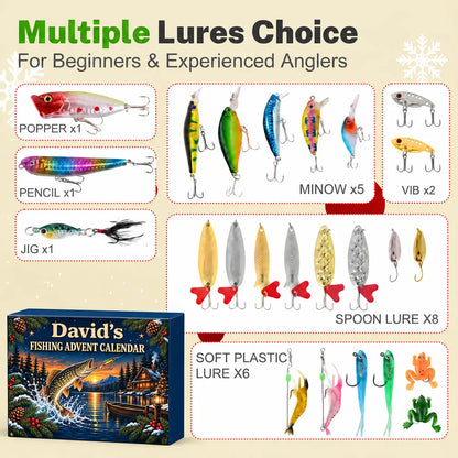 Personalized Leaping Fish Winter Lake Angler Advent Calendar