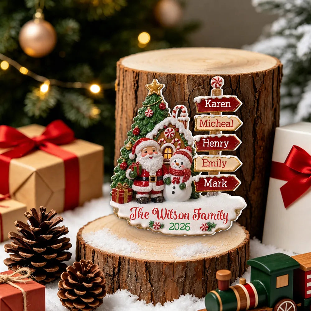 Personalized Santa Snowman Gingerbread Ornament