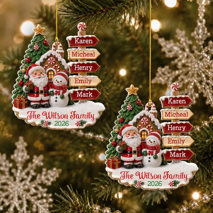 Personalized Santa Snowman Gingerbread Ornament