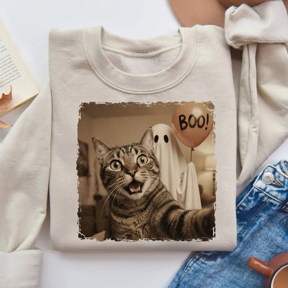 Custom Cat Halloween Selfie Gift 01