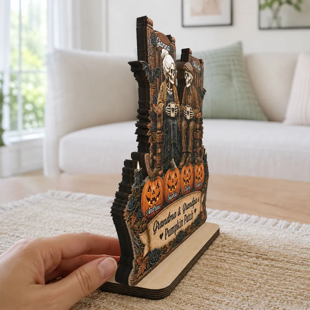 Personalized Skeleton Couple Wooden Plaque