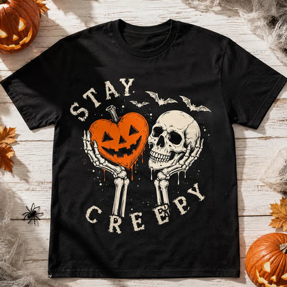 Personalized Funny Skeleton Classic Tee, Red Balloon Halloween Shirt, Unique Gift for Friends