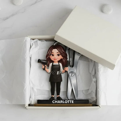 Personalized Hairdresser Cartoon Salon Wooden Plaque