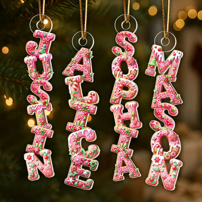Custom Name Gingerbread Acrylic Ornament for Ornament