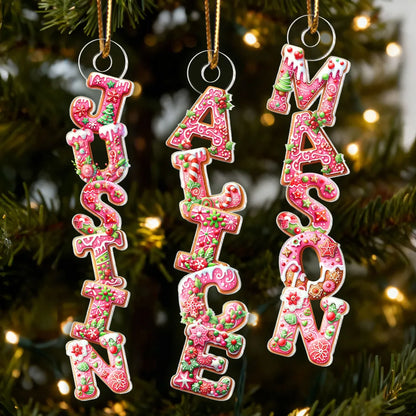 Custom Name Gingerbread Acrylic Ornament for Ornament