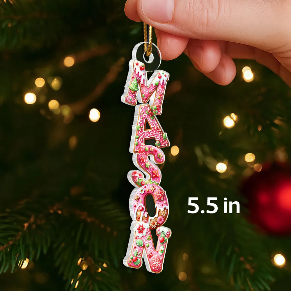 Custom Name Gingerbread Acrylic Ornament for Ornament