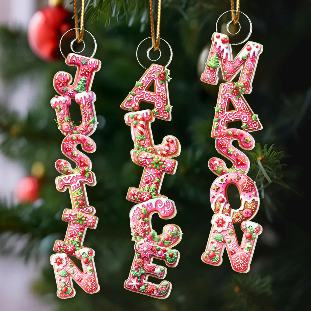 Custom Name Gingerbread Acrylic Ornament for Ornament