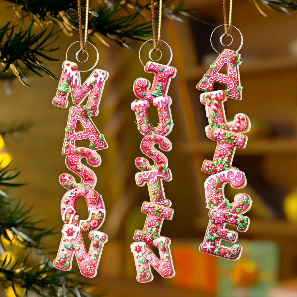 Custom Name Gingerbread Acrylic Ornament for Ornament