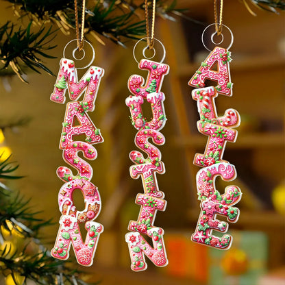 Custom Name Gingerbread Acrylic Ornament for Ornament