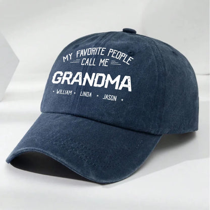 Personalized Favorite People Call Me Grandma Cap