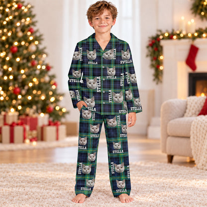 Personalized Dog Cat Photo Names Kids Pajama Set