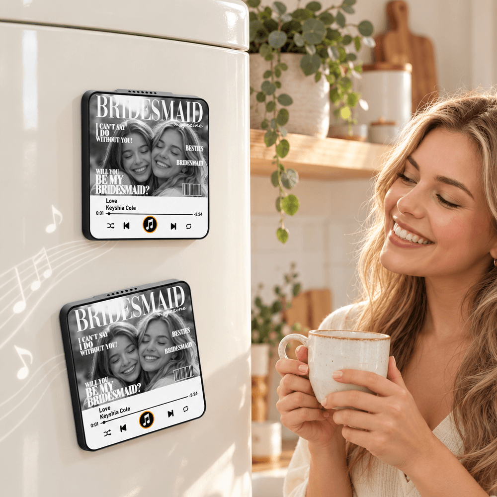 Personalized Cheek Kiss Acrylic Music Magnet