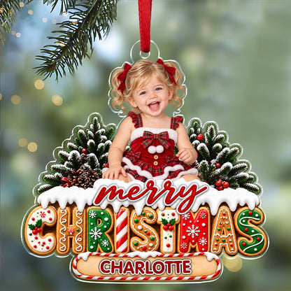 Personalized Custom Kid Photo Christmas Acrylic Ornament