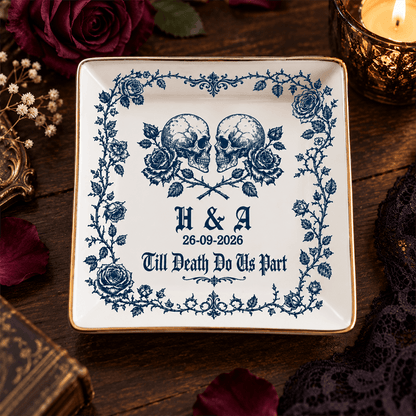 Personalized Gothic Till Death Jewelry Dish