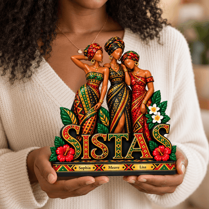 Personalized Sisterhood Bond Thick Wooden Plaque