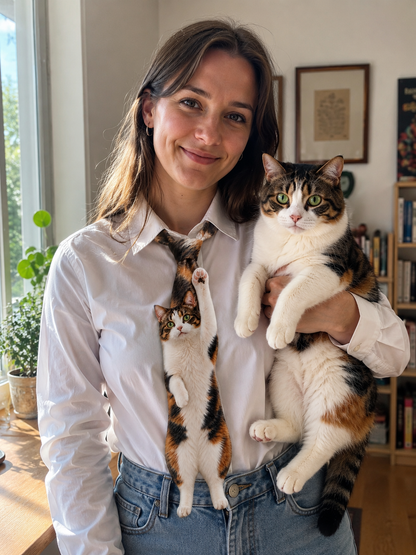 Custom Pet Necktie – Personalized Full Body Cat & Dog Tie from Photo