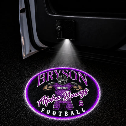 Personalized Football Player Game Day Car Door Projector Lights