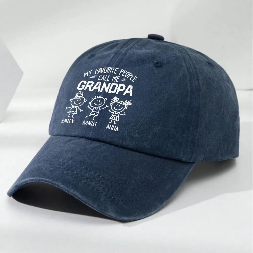 Personalized Favorite People Call Me Grandpa Cap