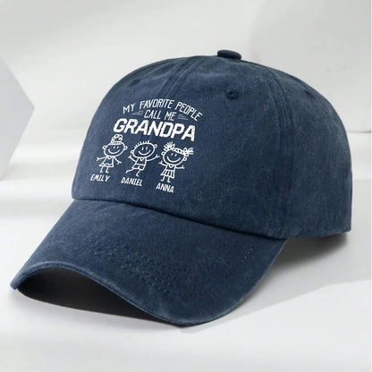 Personalized Favorite People Call Me Grandpa Cap