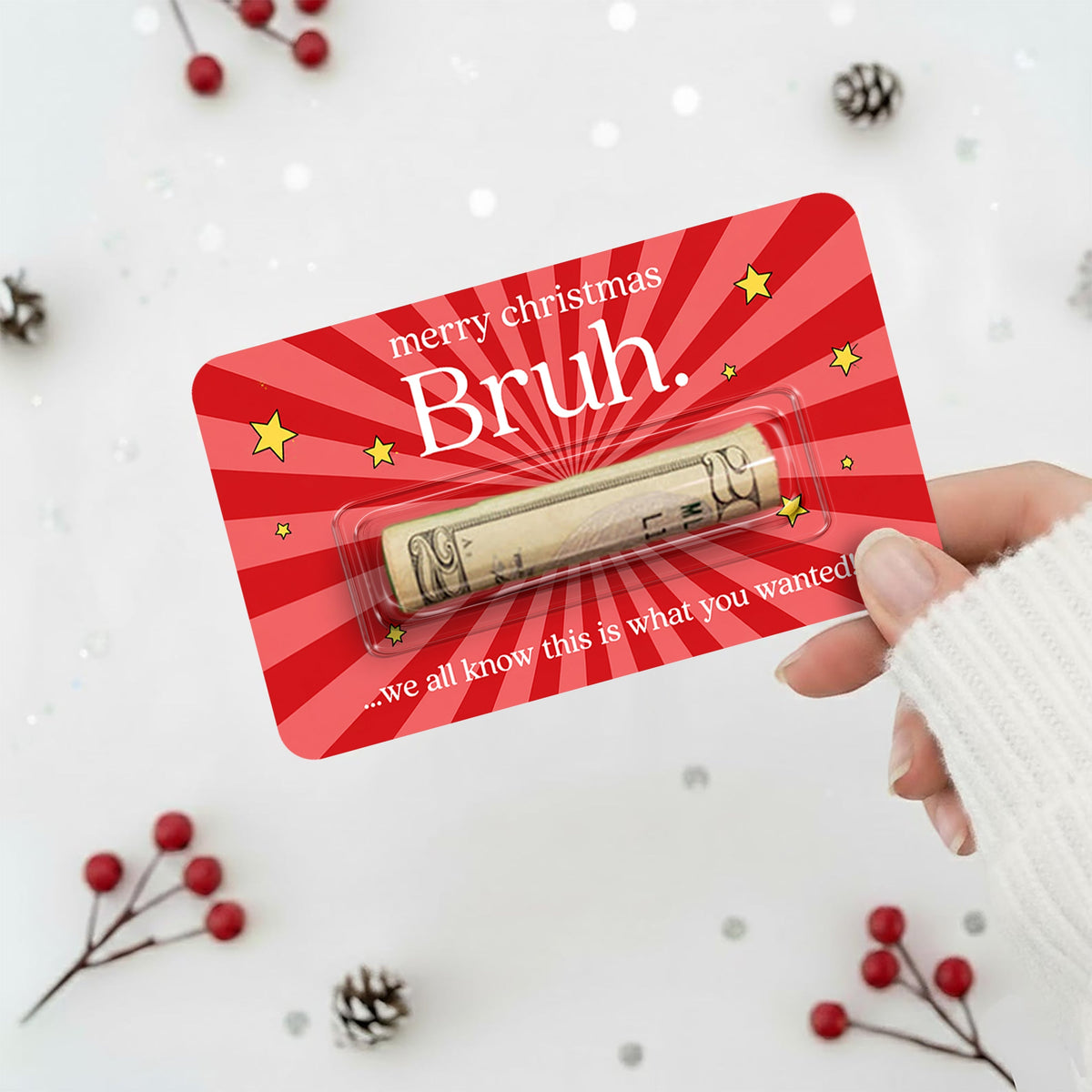Personalized Santa Wish List Money Holder Card