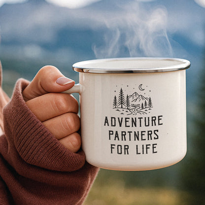 Personalized Adventure Partners Mountain Enamel Mug