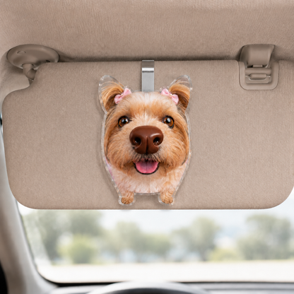 Custom Photo Puppy Nose Car Visor Clip