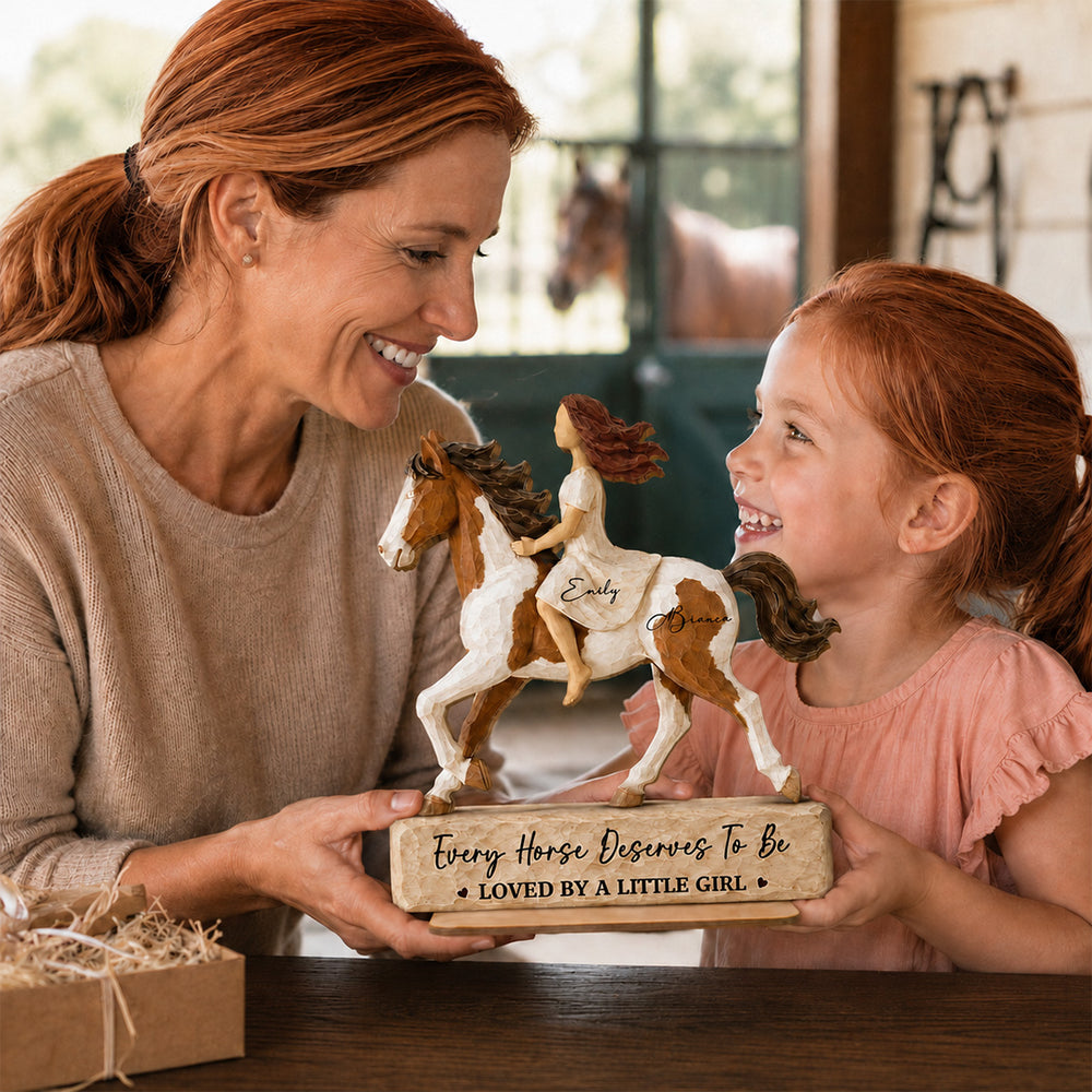 Personalized 2-Layer Wooden Plaque, Woman Riding a Horse, Rustic Unique Gift for Horse Lovers