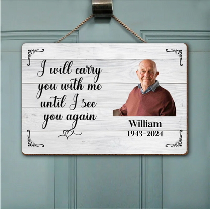 Personalized Carry You With Me Memorial Wallet Card