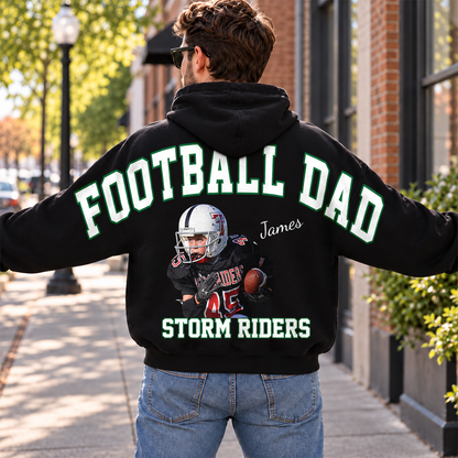 Custom Photo Football Dad Mom Shoulder To Shoulder Shirt CH07 180932