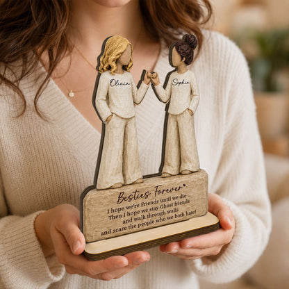 Personalized Pinky Promise Besties Wooden Plaque