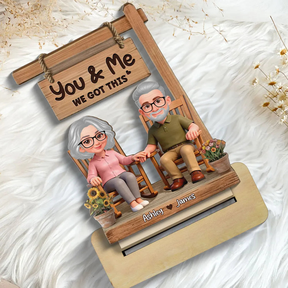 Personalized You And Me Rocking Chair Wooden Plaque