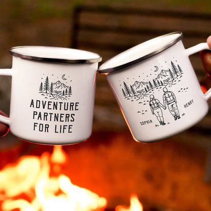 Personalized Adventure Partners Mountain Enamel Mug