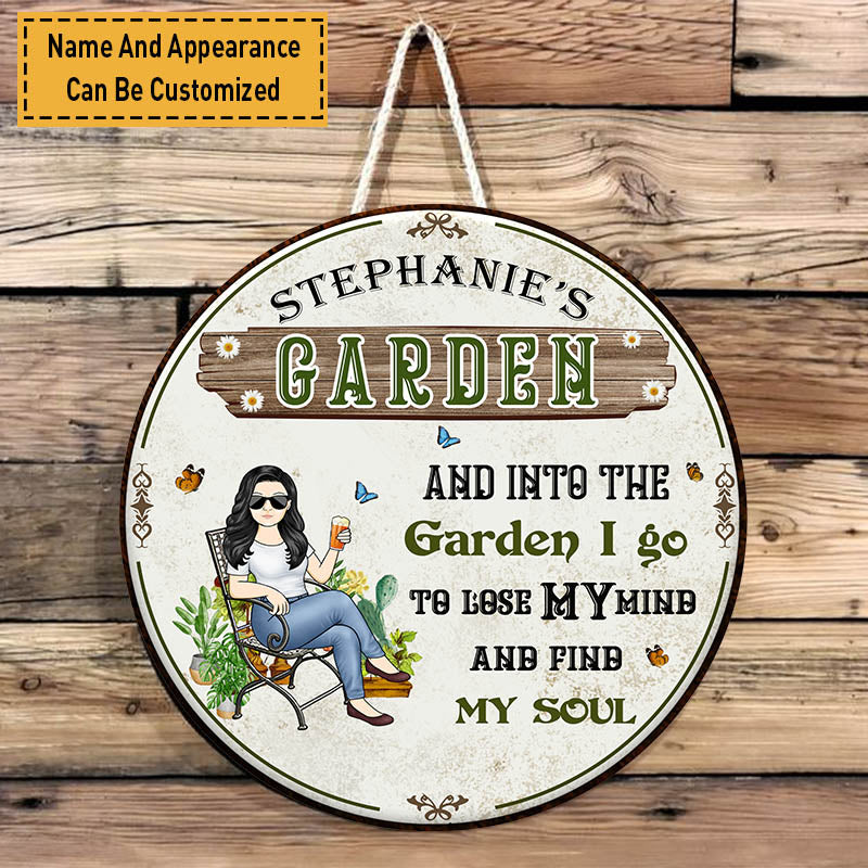 Personalized Into The Garden I Go Wooden Sign