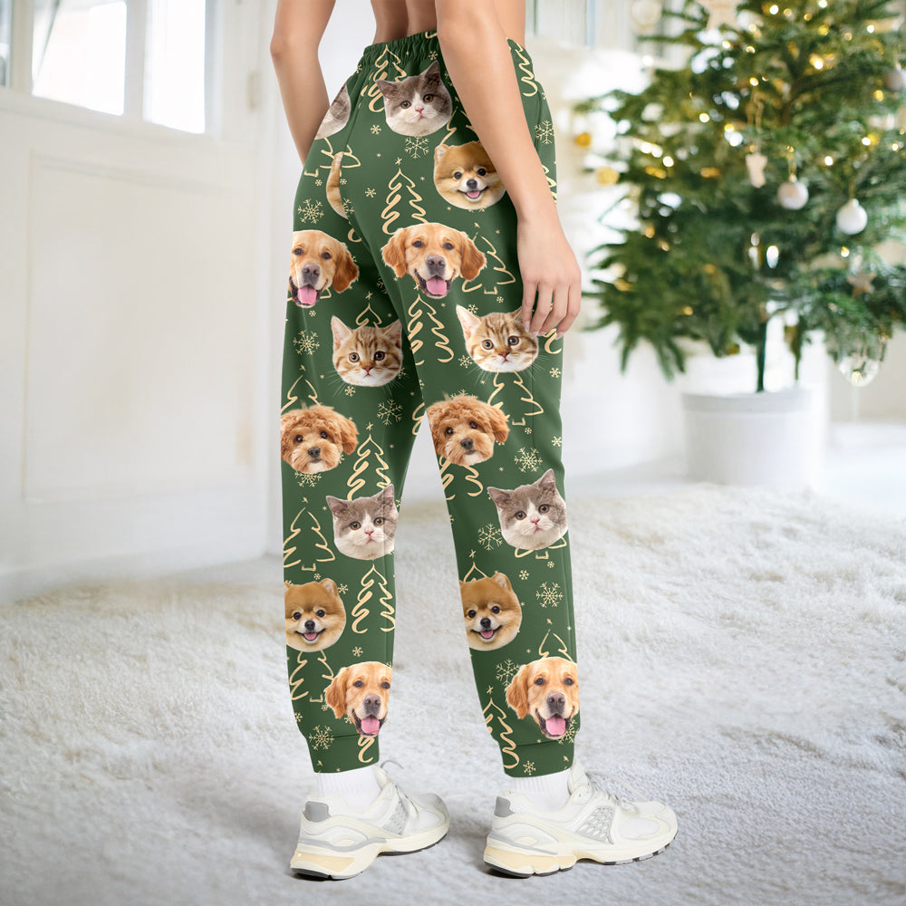 Personalized Pet Photo Christmas Pattern Sweatpants