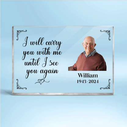 Personalized Carry You With Me Memorial Wallet Card