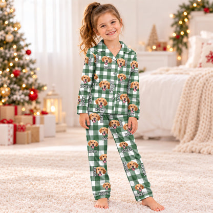 Personalized Dog Cat Photo Names Kids Pajama Set