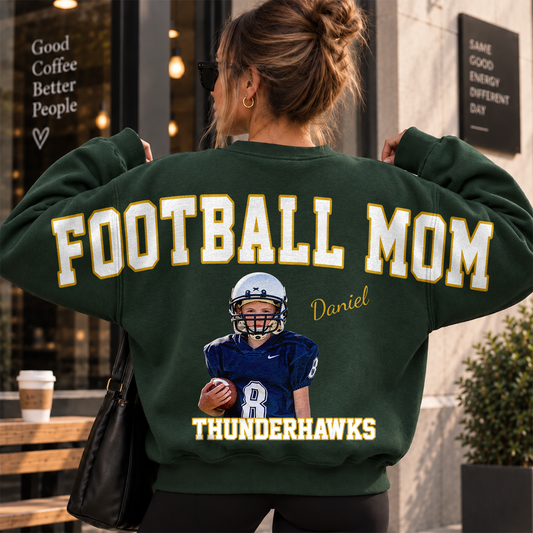 Custom Photo Football Dad Mom Shoulder To Shoulder Shirt CH07 180932