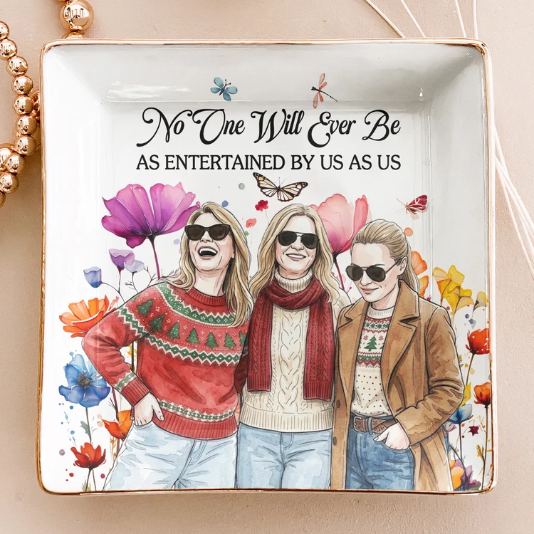 Personalized Friendship Watercolor Floral Jewelry Dish
