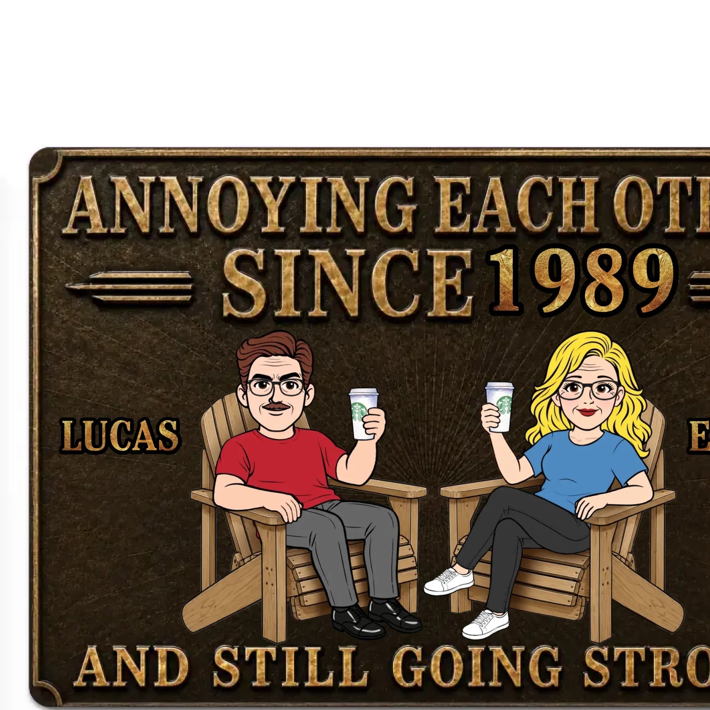 Custom Chaotic Couple Blueprint Metal Sign