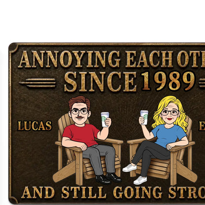 Custom Chaotic Couple Blueprint Metal Sign