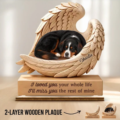 Custom Photo 2-Layered Wooden Plaque - Personalized Memorial Sympathy Gifts For Pets