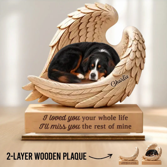 Custom Photo 2-Layered Wooden Plaque - Personalized Memorial Sympathy Gifts For Pets