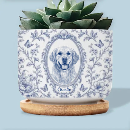 Personalized Love Grows Here Pet Photo Plant Pot