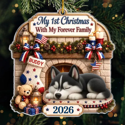Personalized Loved by My Forever Family Pet Ornament