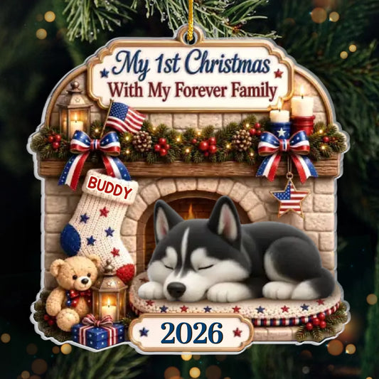 Personalized Loved by My Forever Family Pet Ornament