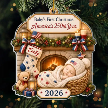 Personalized America 250 First Christmas Acrylic Ornament